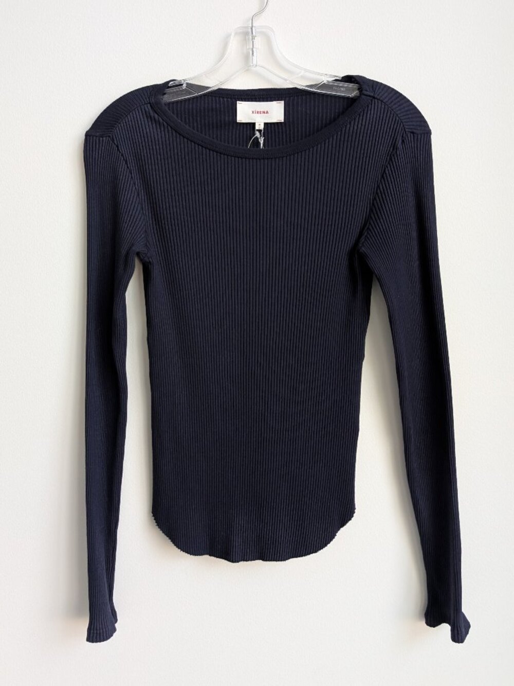 NWT XIRENA Tiegs Tee Ribbed Long Sleeve Scoop Neck Top | Medium